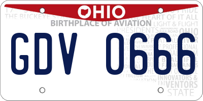 OH license plate GDV0666