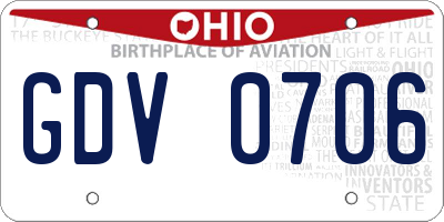 OH license plate GDV0706