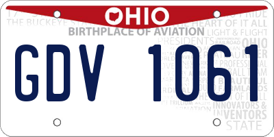 OH license plate GDV1061