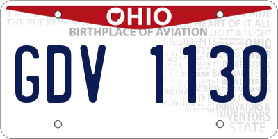 OH license plate GDV1130