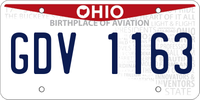 OH license plate GDV1163