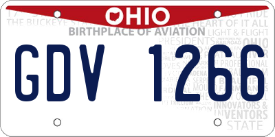 OH license plate GDV1266