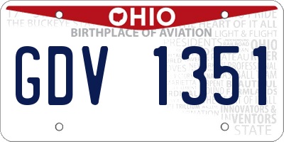 OH license plate GDV1351