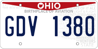 OH license plate GDV1380