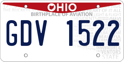 OH license plate GDV1522