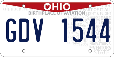 OH license plate GDV1544