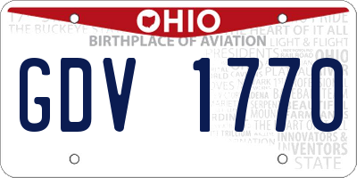 OH license plate GDV1770