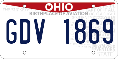 OH license plate GDV1869