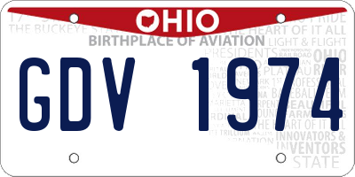 OH license plate GDV1974