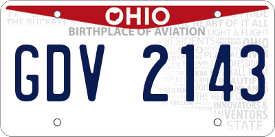 OH license plate GDV2143