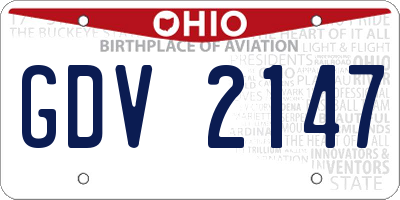 OH license plate GDV2147