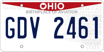 OH license plate GDV2461
