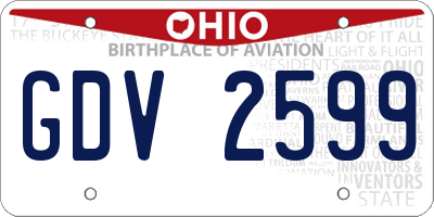 OH license plate GDV2599