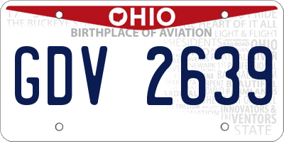OH license plate GDV2639