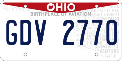 OH license plate GDV2770