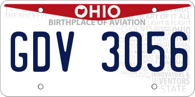 OH license plate GDV3056