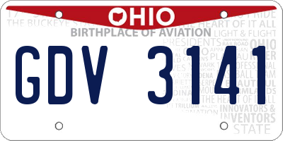 OH license plate GDV3141