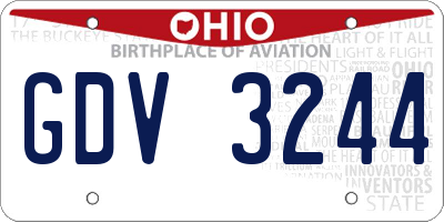 OH license plate GDV3244