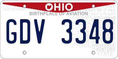 OH license plate GDV3348
