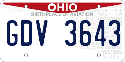 OH license plate GDV3643