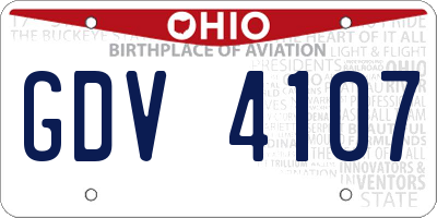OH license plate GDV4107