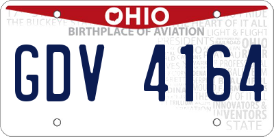 OH license plate GDV4164