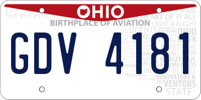 OH license plate GDV4181