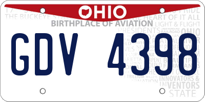 OH license plate GDV4398