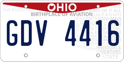 OH license plate GDV4416