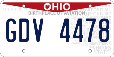 OH license plate GDV4478