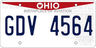 OH license plate GDV4564