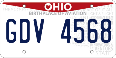 OH license plate GDV4568
