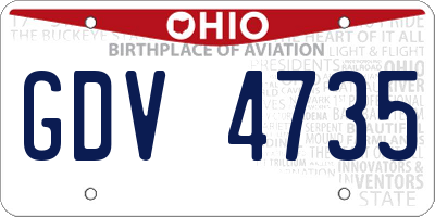 OH license plate GDV4735