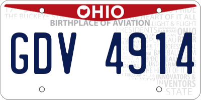 OH license plate GDV4914