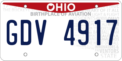 OH license plate GDV4917