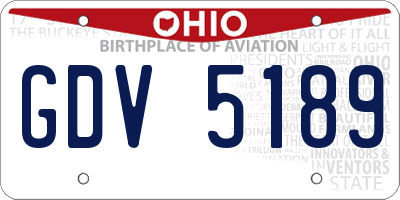 OH license plate GDV5189