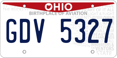 OH license plate GDV5327