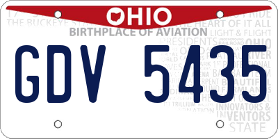 OH license plate GDV5435