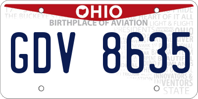 OH license plate GDV8635