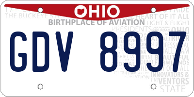 OH license plate GDV8997