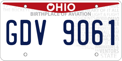 OH license plate GDV9061