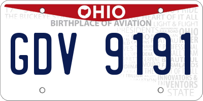 OH license plate GDV9191