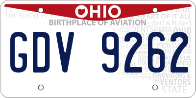 OH license plate GDV9262