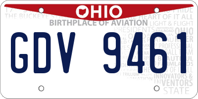 OH license plate GDV9461