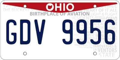 OH license plate GDV9956