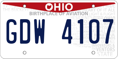 OH license plate GDW4107