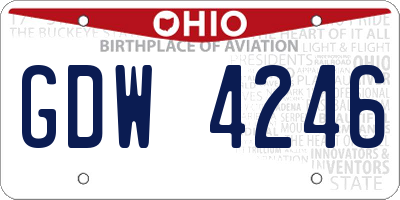 OH license plate GDW4246