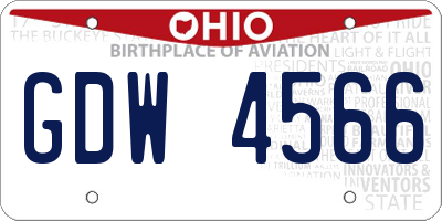 OH license plate GDW4566