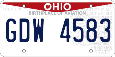 OH license plate GDW4583