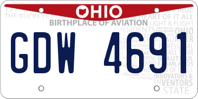 OH license plate GDW4691